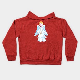 Christmas Angel front view in Kids Hoodie